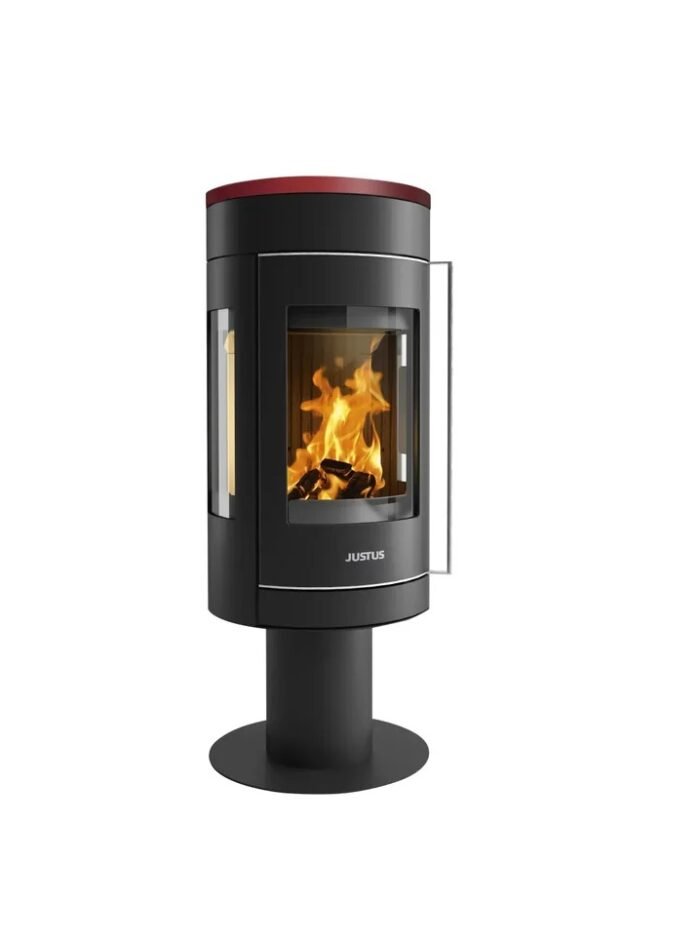 Poêle à bois JUSTUS Meva noir / rouge