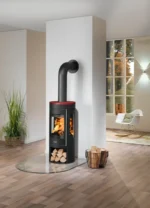 Poêle à bois JUSTUS Mino trios 2.0 noir / rouge