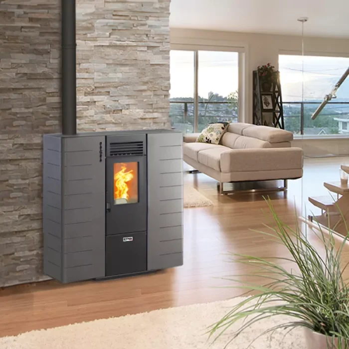 Poêle à granulés canalisable extra plat ETNA Fango 8 Kw
