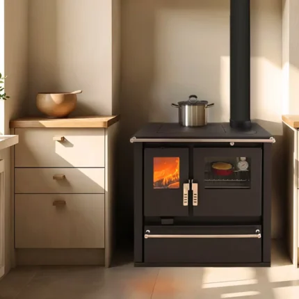 Cuisinière à bois ETNA Mervio Inox 7.7 Kw