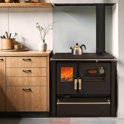 Cuisinière à bois ETNA Mervio XL Inox 7.7 Kw