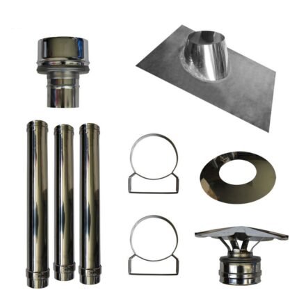 Kit de création de conduit int/ext mural Double Paroi Ø80/130 - Hauteur 3m