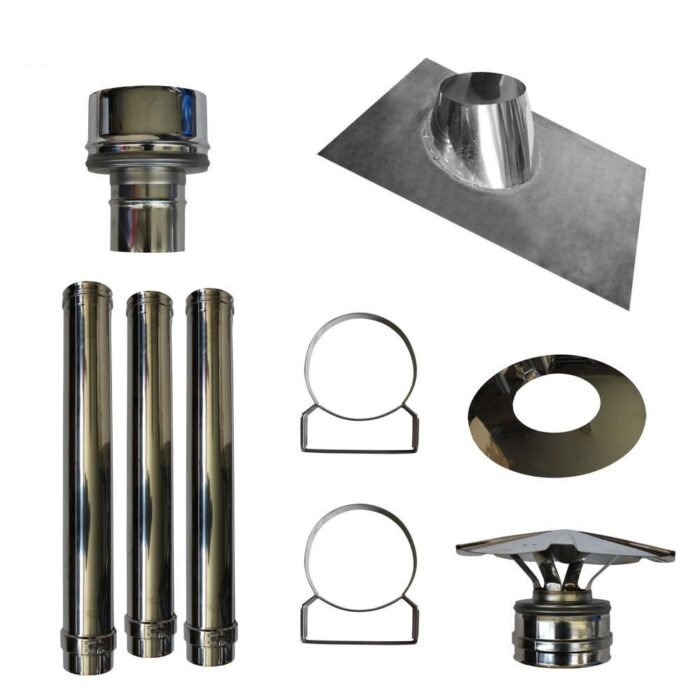 Kit de création de conduit int/ext mural Double Paroi Ø80/130 - Hauteur 3m