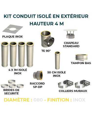 KIT CONDUIT ISOLE EN EXTERIEUR - 4 MÈTRES