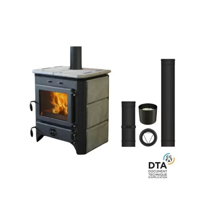 Pack poêle à Bois Hydro Thermo MBS Vulkan Sortie dessus 18 Kw