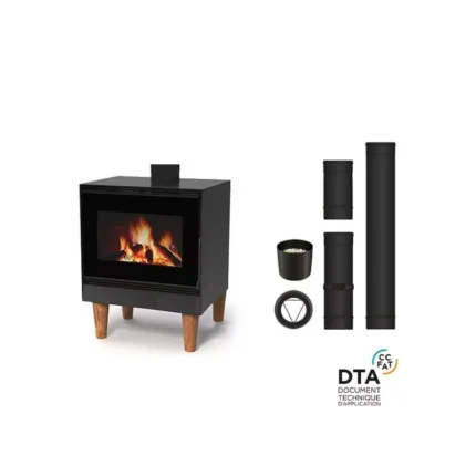 Pack poêle à bois ETNA Iseo - Option Ventilation - Sortie dessus - 11 Kw