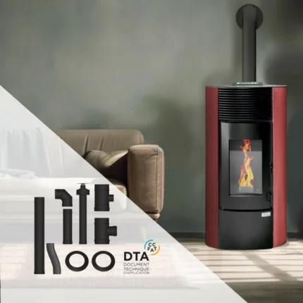 Pack poêle à granulés étanche Segreto Plus + Kit conduits concentrique sortie arrière - 12 Kw