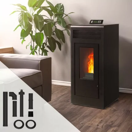 Pack poêle à granulés étanche Vulcano Up + Kit conduits concentrique sortie dessus 10.8 Kw