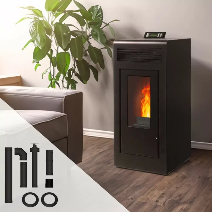 Pack poêle à granulés étanche Vulcano Up + Kit conduits concentrique sortie dessus 10.8 Kw