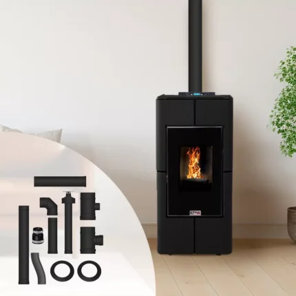 Poêle à granulés étanche Tendenza + Kit conduits concentrique sortie arrière 8 Kw