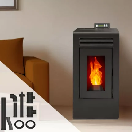 Pack Poêle à granulés étanche Vulcano EVO + Kit conduits concentrique sortie arrière 12 Kw
