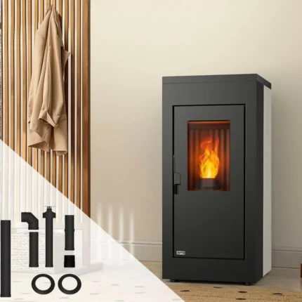 Poêle à granulés étanche Vulcano Silenzio UP + Kit conduits concentrique sortie dessus - 9,2 Kw