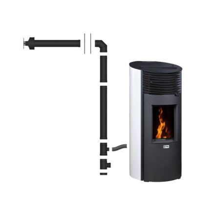 Poêle à granulés silencieux étanche Roméo + Kit conduits concentrique sortie arrière - 8 Kw