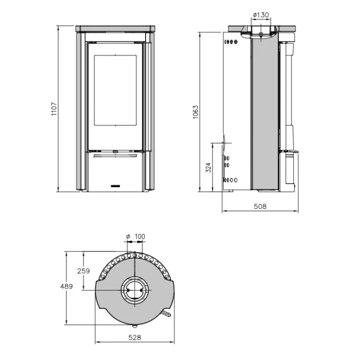 Poêle à bois La Nordica Liù Petra  7.5 Kw – Image 4