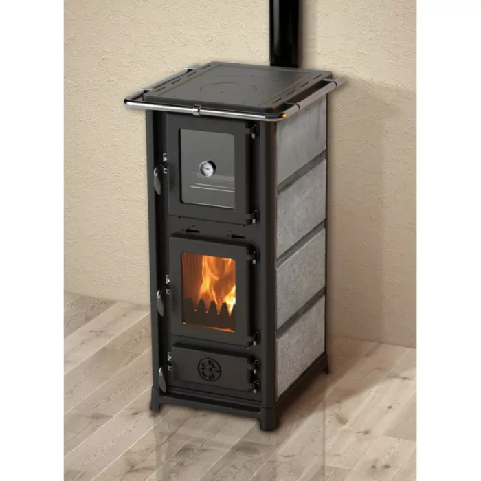 Poêle à bois avec four et plaque de cuisson MBS Olympia Pierre Ollaire 12.2 Kw