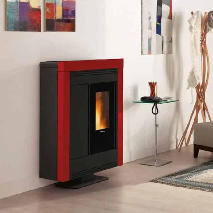 Poêle à granulés canalisable extra plat Extraflame Souvenir Steel Evo 11 Kw