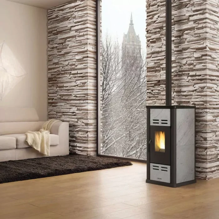 Poêle à Granulés Serafina Petra Evo Extraflame Pierre Naturelle 8 Kw