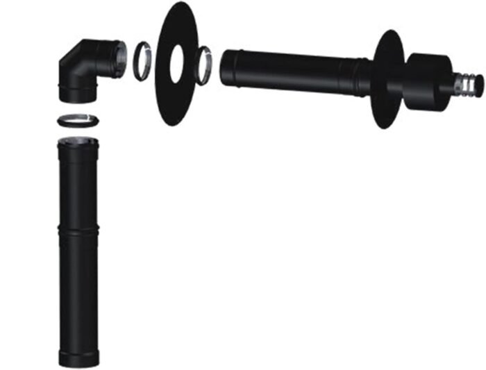 Kit Ventouse Universel Ø 80/125 Complet (Sortie Façade) Poêle à Granulés Raccordement Au Dessus – Image 2